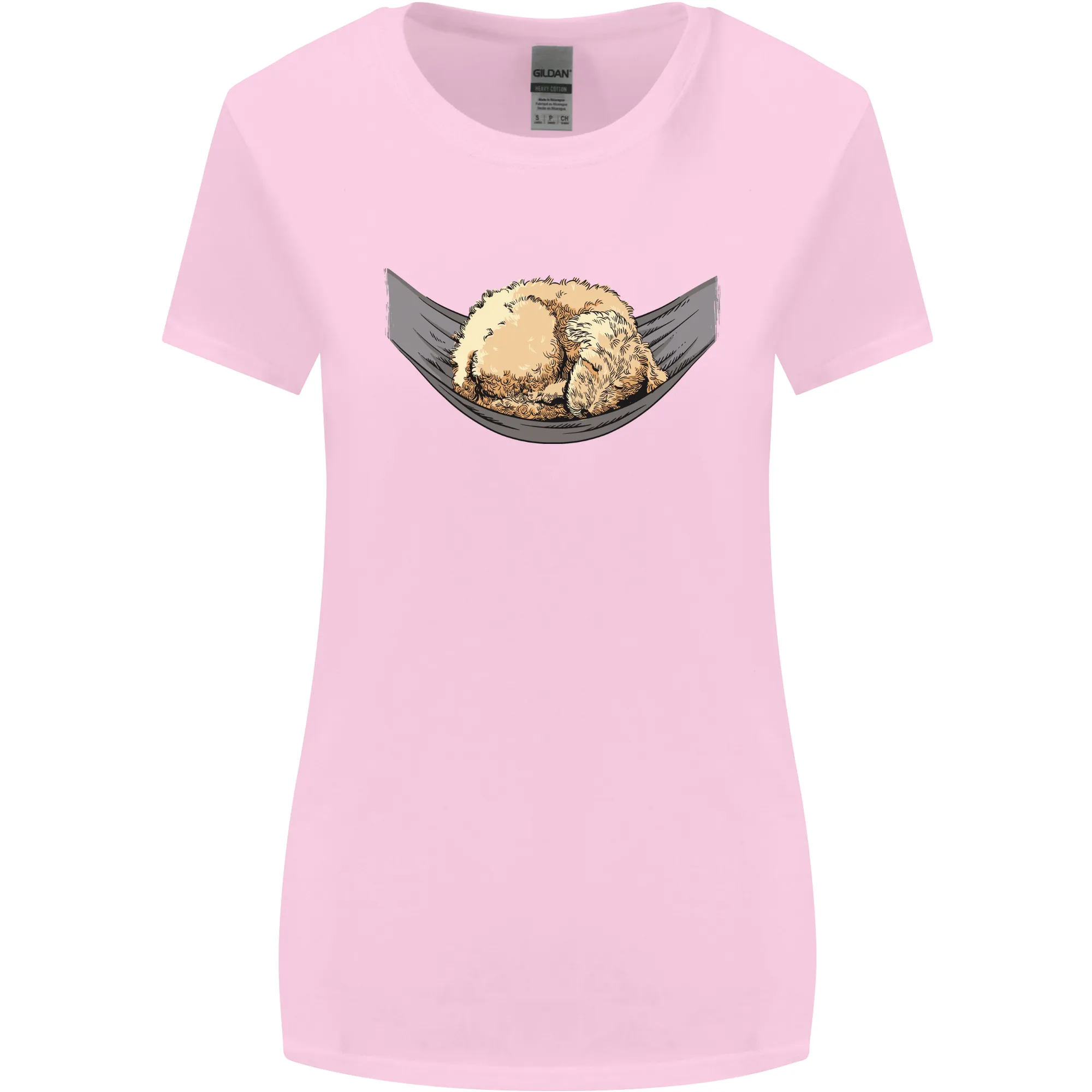 Goldendoodle on a Hammock Dog Womens Wider Cut T-Shirt