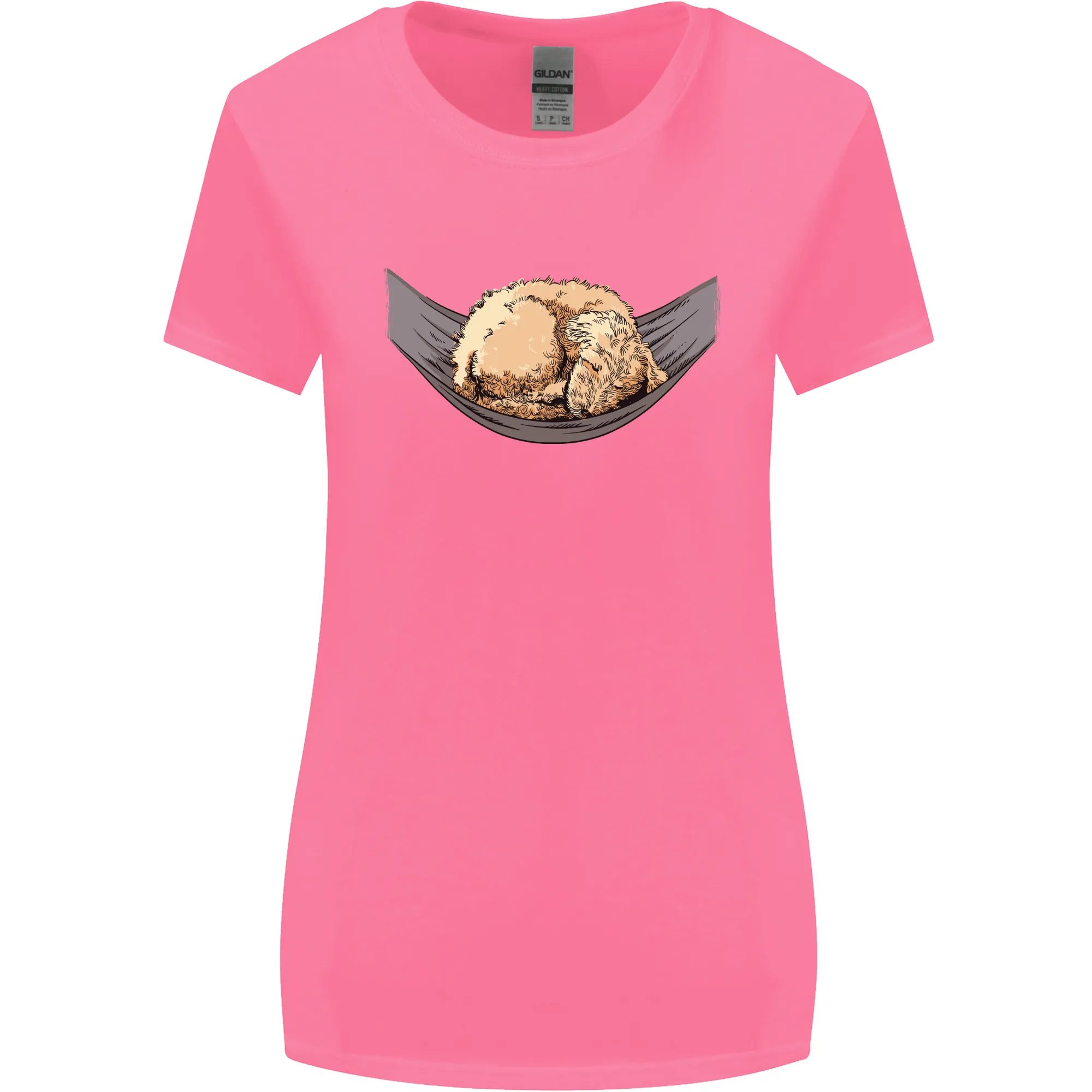 Goldendoodle on a Hammock Dog Womens Wider Cut T-Shirt