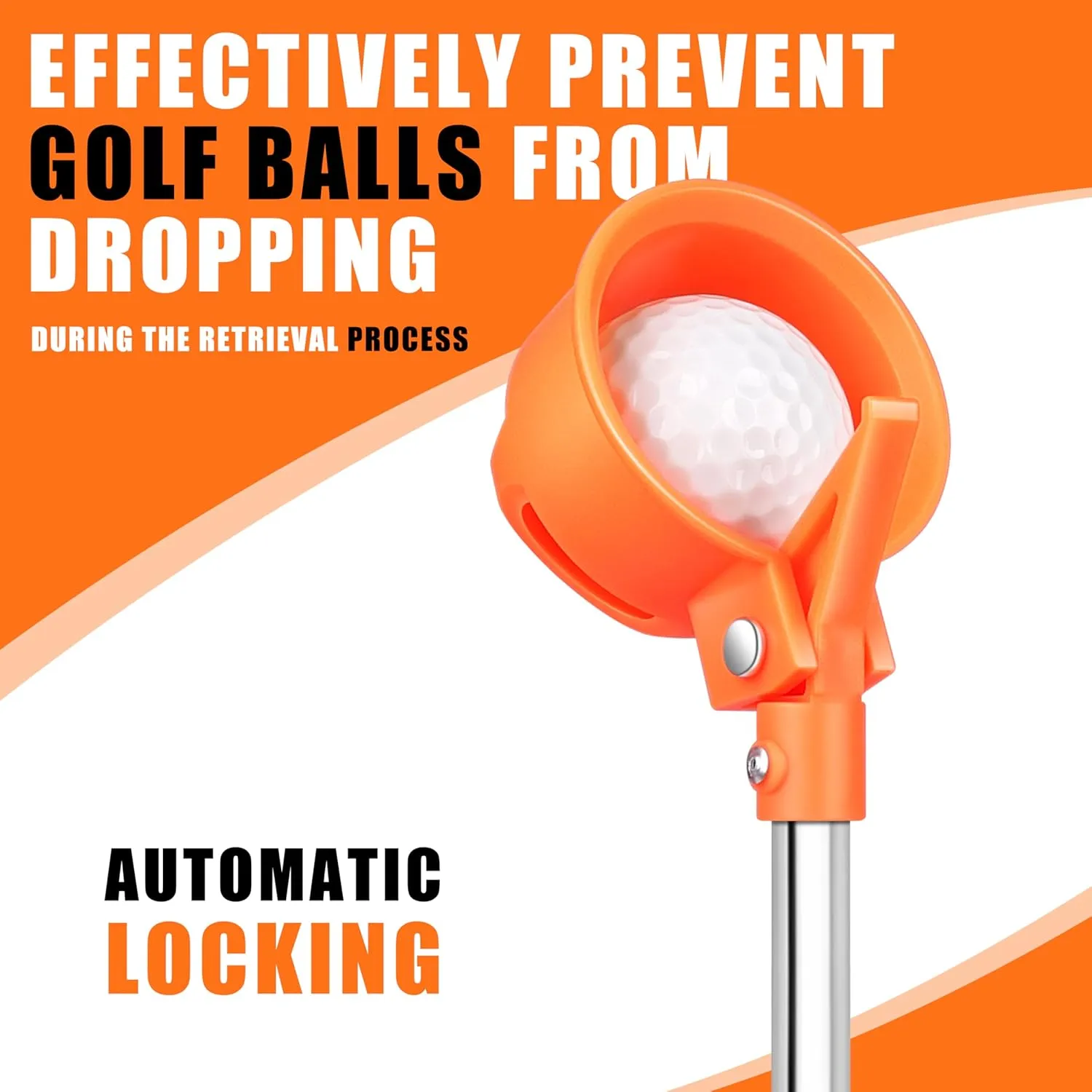 Golf Ball Retriever, 9Ft/12Ft/17Ft/20Ft Professional Stainless Steel Golf Ball Retriever, Telescopic Golf Ball Retriever for Water