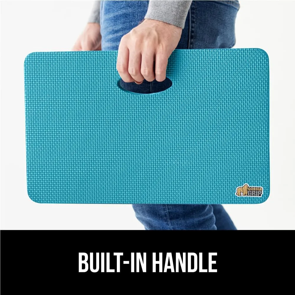 GORILLA GRIP Extra Thick Patent Pending Garden Kneeling Pad, 17.5 x 11 Inch Supportive Soft Foam Knee Cushioning for Gardening, Water Resistant, Bathing Baby, Working Supplies Lightweight, Turquoise