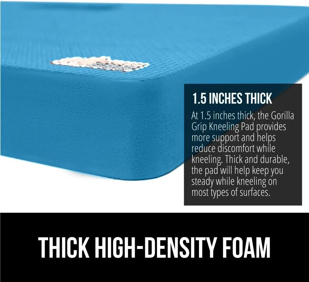 GORILLA GRIP Extra Thick Patent Pending Garden Kneeling Pad, Supportive Soft Foam Knee Cushioning for Gardening, Water Resistant Construction, Bathing Baby, Workout Supplies, Lightweight