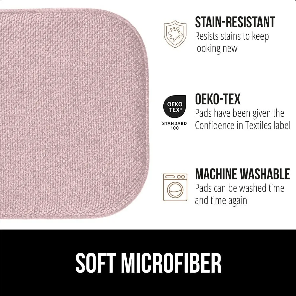 GORILLA GRIP Slip Resistant Chair Cushions, No Ties Required, Memory Foam Pads for Dining Room, Kitchen Table Office Rocking Chairs, Soft Seat Cover Cushion Pad, Home Decor, Set of 2 16x16, Dusty Rose