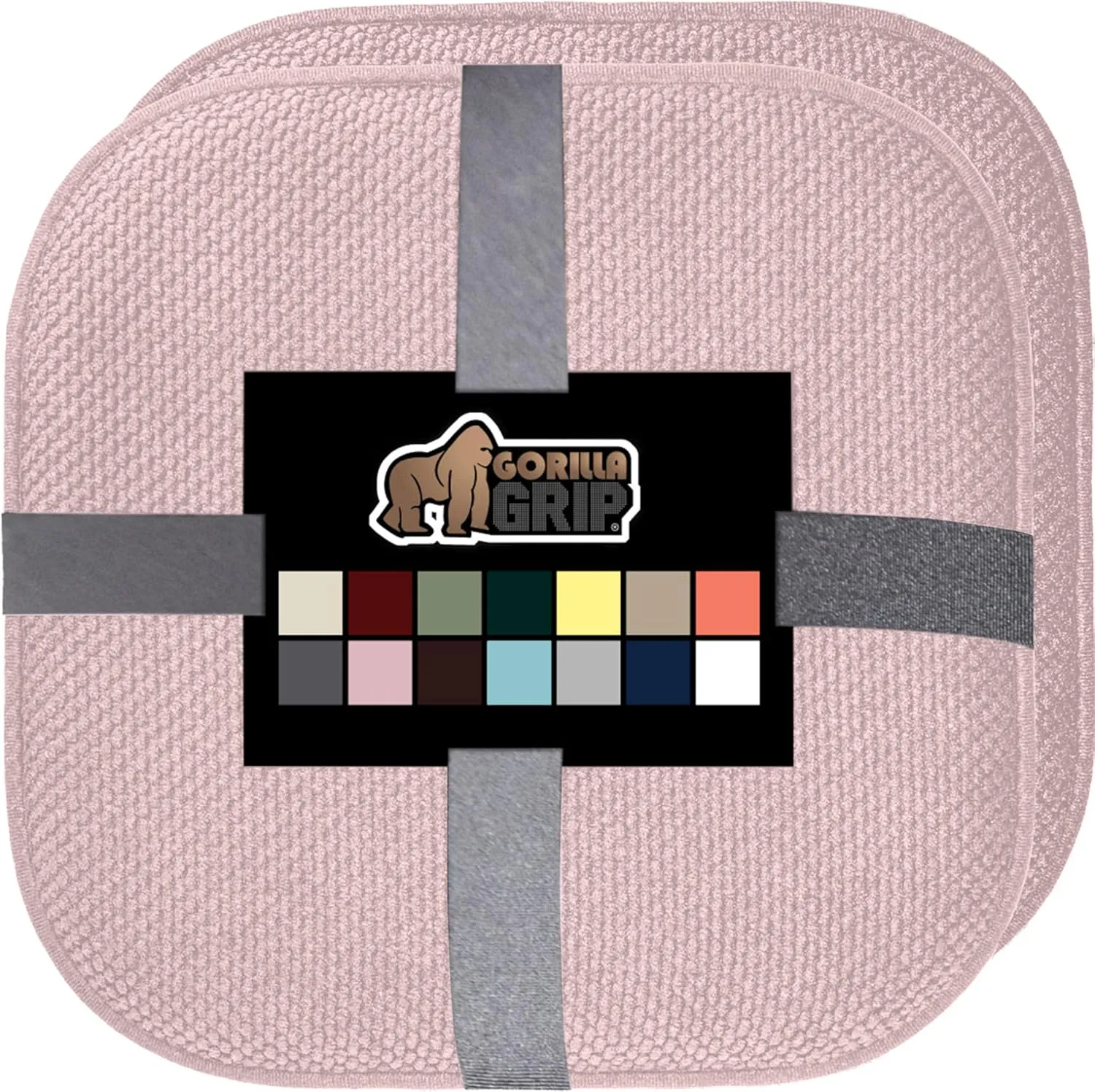 GORILLA GRIP Slip Resistant Chair Cushions, No Ties Required, Memory Foam Pads for Dining Room, Kitchen Table Office Rocking Chairs, Soft Seat Cover Cushion Pad, Home Decor, Set of 2 16x16, Dusty Rose