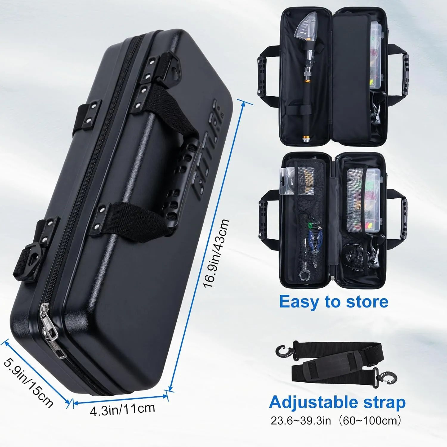 Goture Fishing Rod and Reel Combos-Telescopic Fishing Pole Spinning Reel Lures Set with PC Hard Shell Suitcase, Telescopic Rod Reel Combo Kit for Starter Travel Saltwater, Gifts for Men