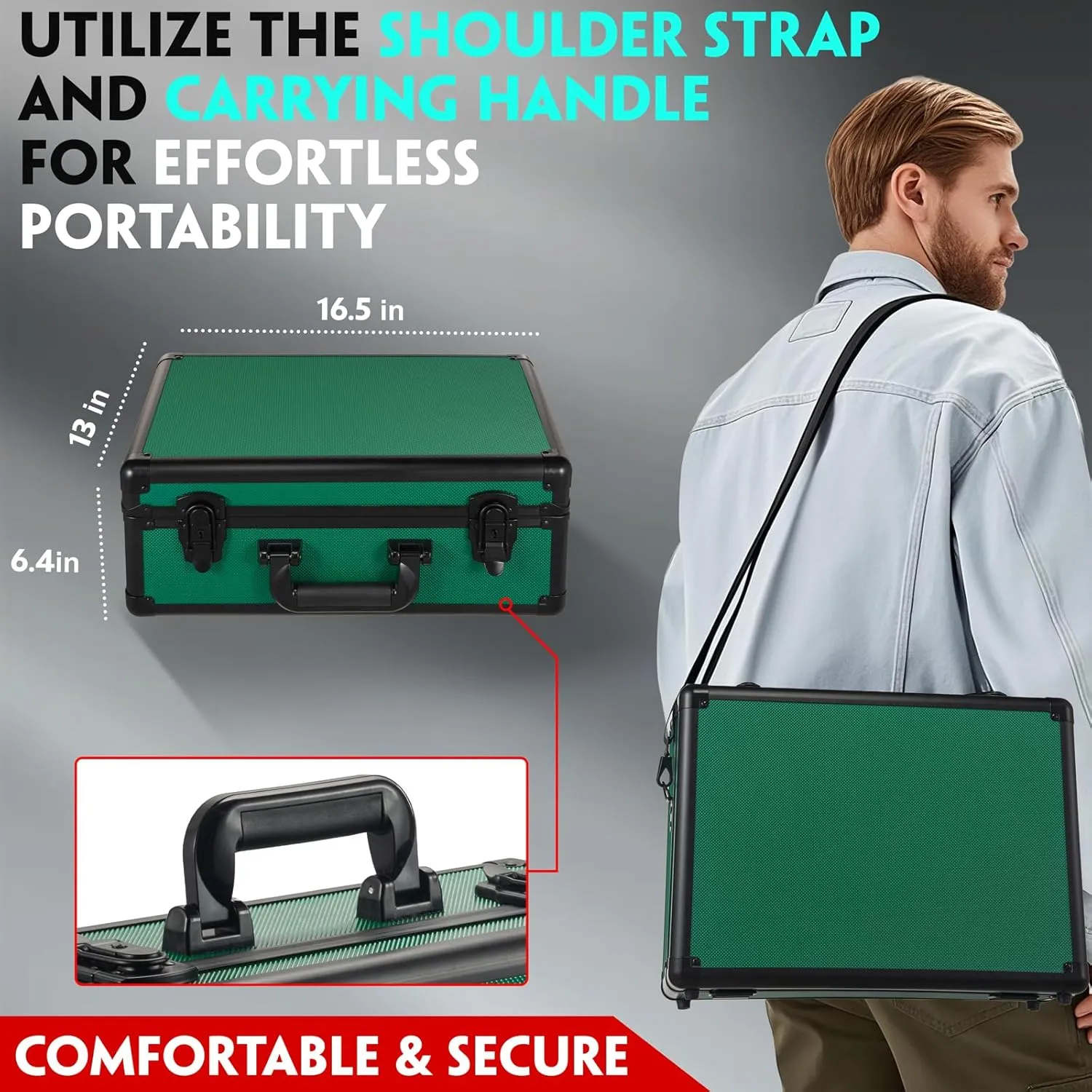 Graded Card Storage Box, Trading Cards Slab Carrying Case, 4 Row Green Hard Sports Cards Holder Boxes with 6 Dividers Fits for PSA BGS SGC Top Loaders Collection