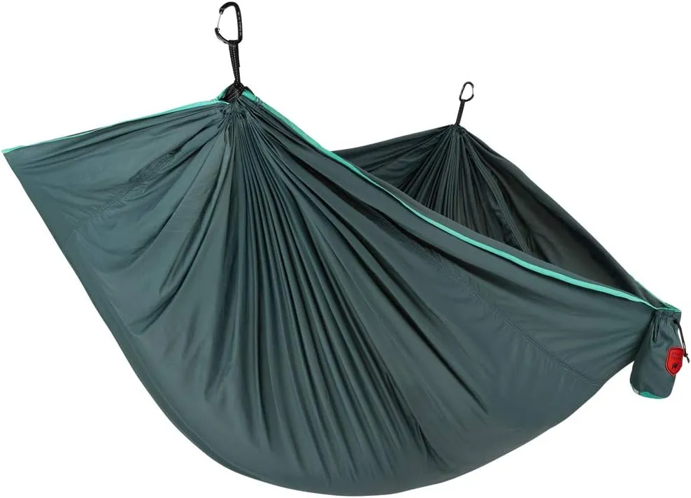 Grand Trunk TrunkTech Single Hammock - One Person Camping, Portable, and Travel Hammock - Nylon and Weather-Proof - Strap to Trees, Deep Teal with Turquoise Trim