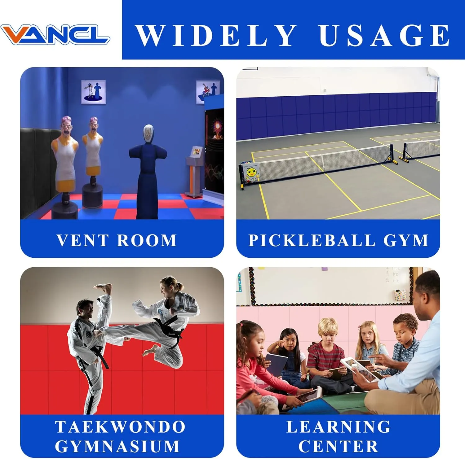 Gym Padding Wall Pads for Gym Wall Mats Basketball Wall Padding 2" Thick Foam Gym Wall Pad for Kids Wall Pad Protection, Waterproof Durable Wall Pads for Safety Colorful Wall Pad