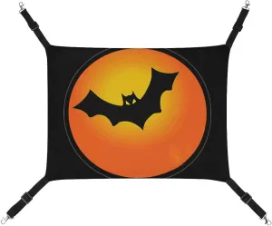 Halloween Bat Moon Cat Hanging Hammock Soft Breathable Pet Cage Dog Hammock with Adjustable Straps and Metal Hooks