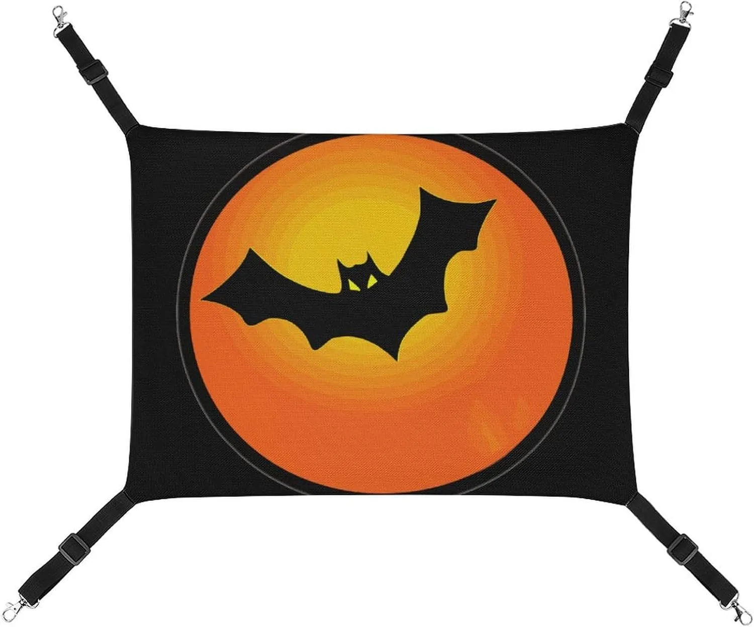 Halloween Bat Moon Cat Hanging Hammock Soft Breathable Pet Cage Dog Hammock with Adjustable Straps and Metal Hooks