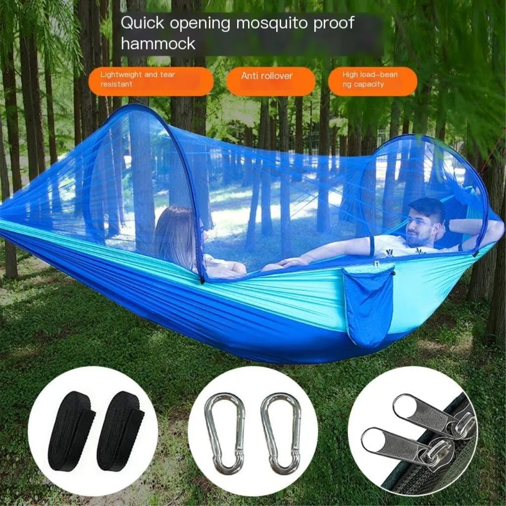 Hammock Anti-Mosquito Outdoor Hammock Double Anti-Rollover Insect-Proof Hammock Camping Portable Hanging Hammock Hammocks for Outside(C,240 * 120cm)