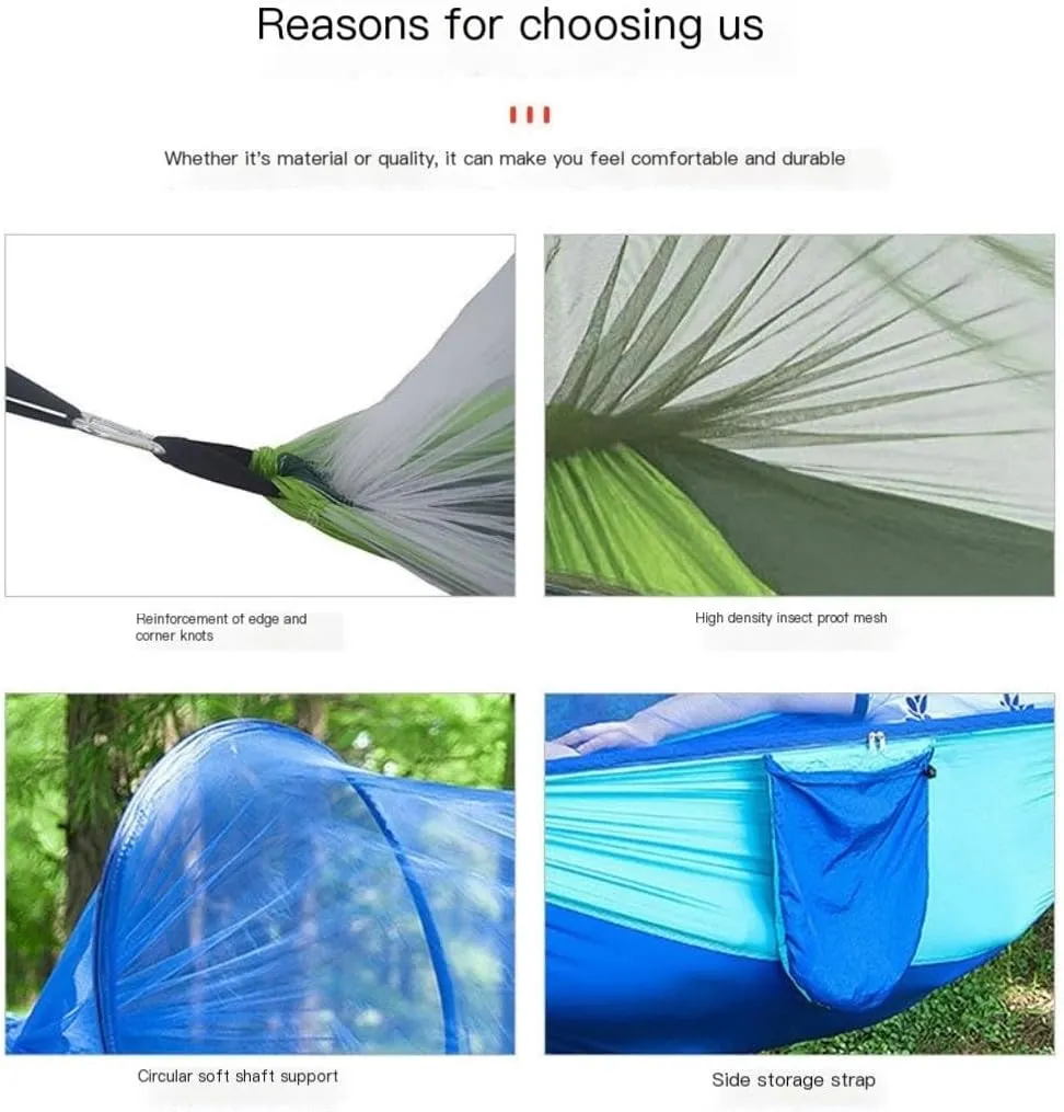Hammock Anti-Mosquito Outdoor Hammock Double Anti-Rollover Insect-Proof Hammock Camping Portable Hanging Hammock Hammocks for Outside(C,240 * 120cm)
