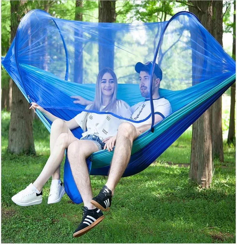 Hammock Anti-Mosquito Outdoor Hammock Double Anti-Rollover Insect-Proof Hammock Camping Portable Hanging Hammock Hammocks for Outside(C,240 * 120cm)