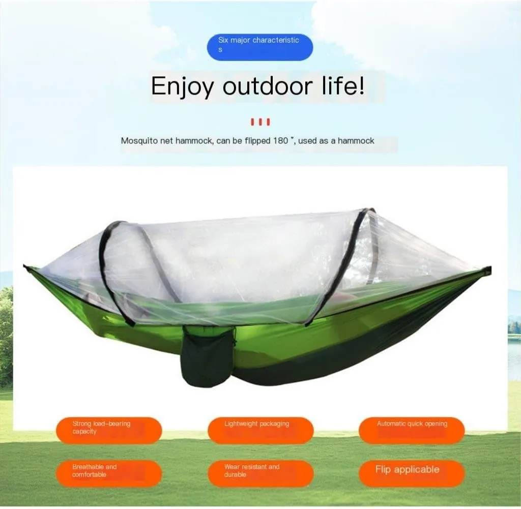 Hammock Anti-Mosquito Outdoor Hammock Double Anti-Rollover Insect-Proof Hammock Camping Portable Hanging Hammock Hammocks for Outside(C,240 * 120cm)