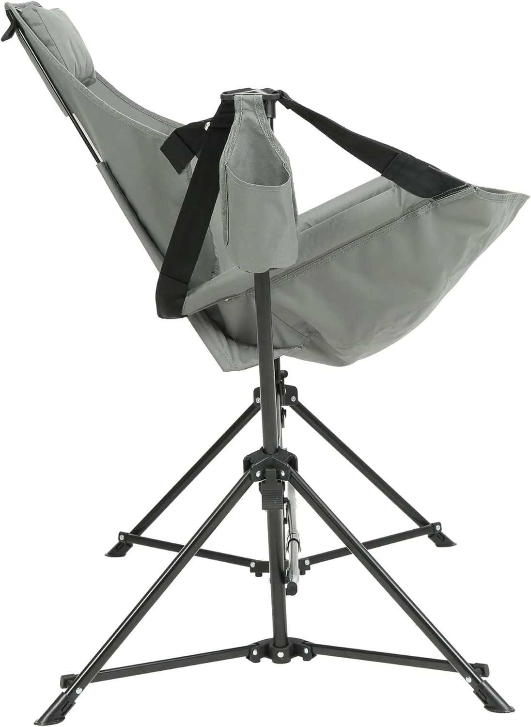 Hammock Camping Chair, Folding Portable Rocking Chair, Aluminum Alloy Adjustable Back Swinging Chair with Pillow Cup Holder, Recliner with Carry Bag for Outdoor Travel Lawn Backyard(2pcs) (Grey)