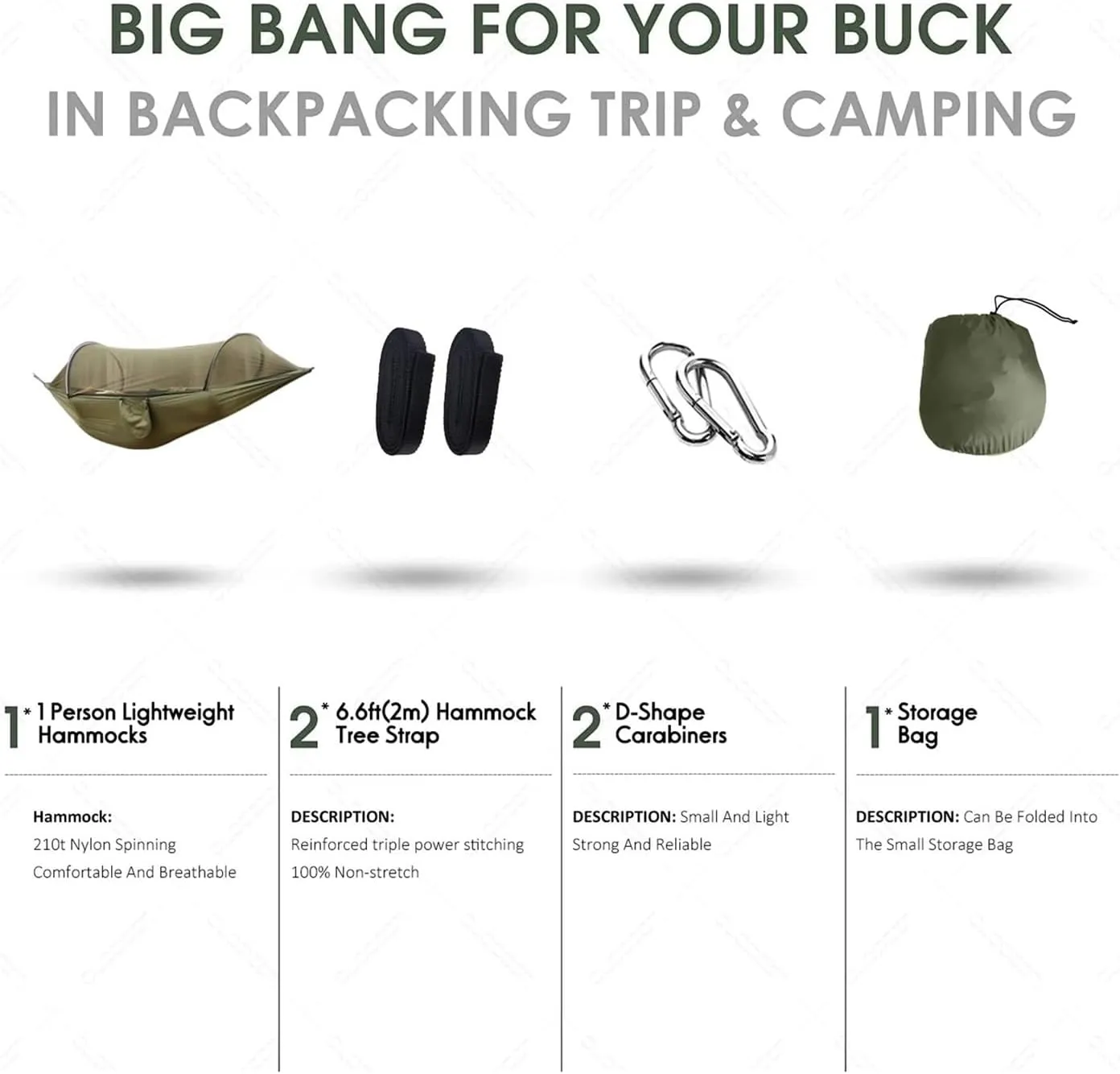 Hammock Camping Equipment Shelters Outdoor Garden Swings Furniture Survival Travel Garden Furniture Sets Hanging Hammock Mosquito Net Camping Essentials(Orange and Grey)
