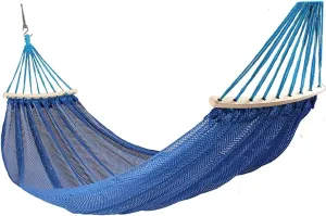 Hammock Camping Hammock Hanging Camping Hammock Breathable Casual Mesh Lightweight Nylon Camping for Indoor Outdoor Travel Hiking Beach Hammocks for Outside (Color : Blue)