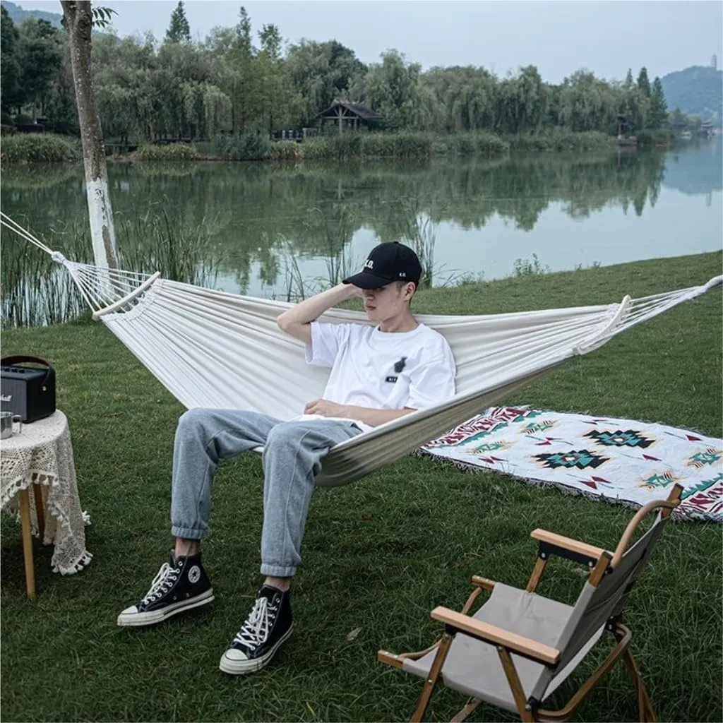 Hammock Double 2024 New Camping Equipment Hammock Outdoor Double Anti-Rollover Swing Outdoor Camping Net Bed Tied to The Tree Hammock Outdoor(B,200CM*80CM)