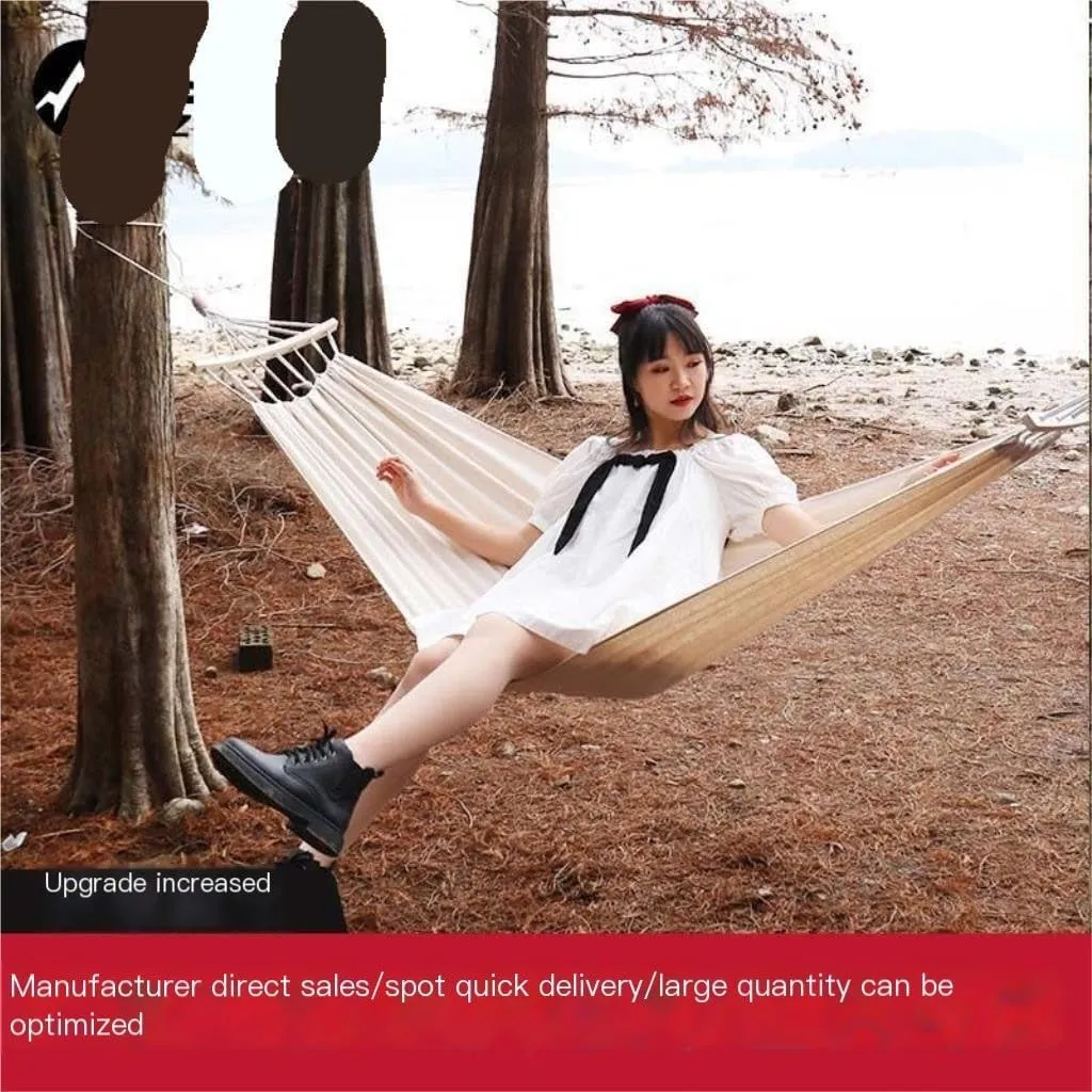 Hammock Double Hammock Outdoor Camping Swing Camping Single Double Adult Sleeping Anti-Rollover Thickened Hanging Chair Hammock Outdoor(White,Small)