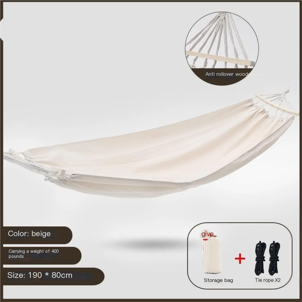 Hammock Double Hammock Outdoor Camping Swing Camping Single Double Adult Sleeping Anti-Rollover Thickened Hanging Chair Hammock Outdoor(White,Small)