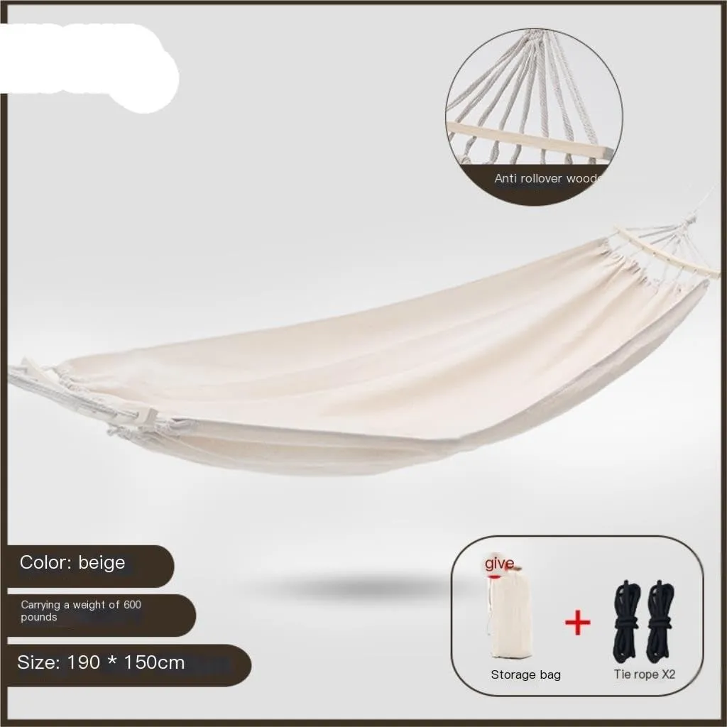 Hammock Double Hammock Outdoor Camping Swing Camping Single Double Adult Sleeping Anti-Rollover Thickened Hanging Chair Hammock Outdoor(White,Small)