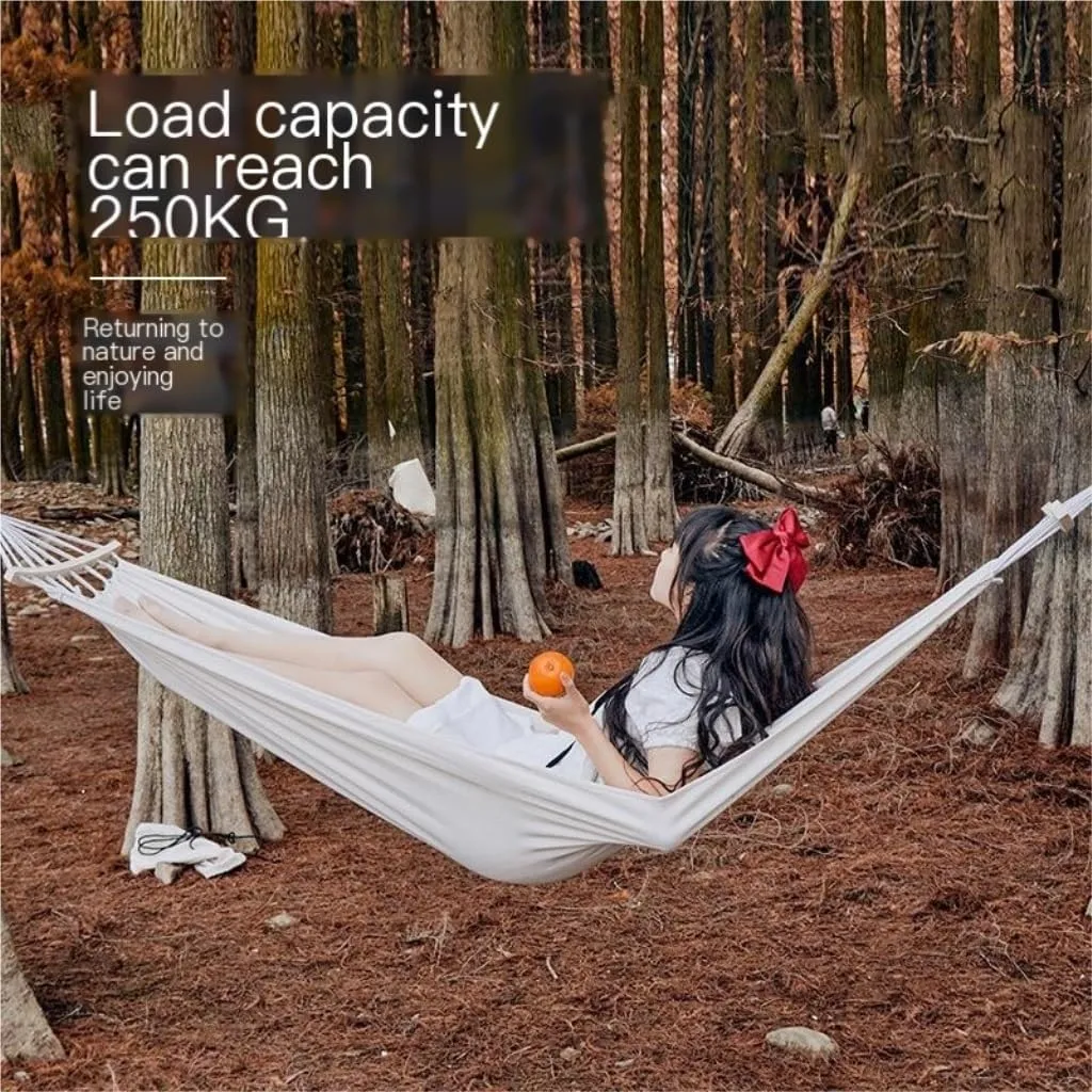 Hammock Double Hammock Outdoor Camping Swing Camping Single Double Adult Sleeping Anti-Rollover Thickened Hanging Chair Hammock Outdoor(White,Small)