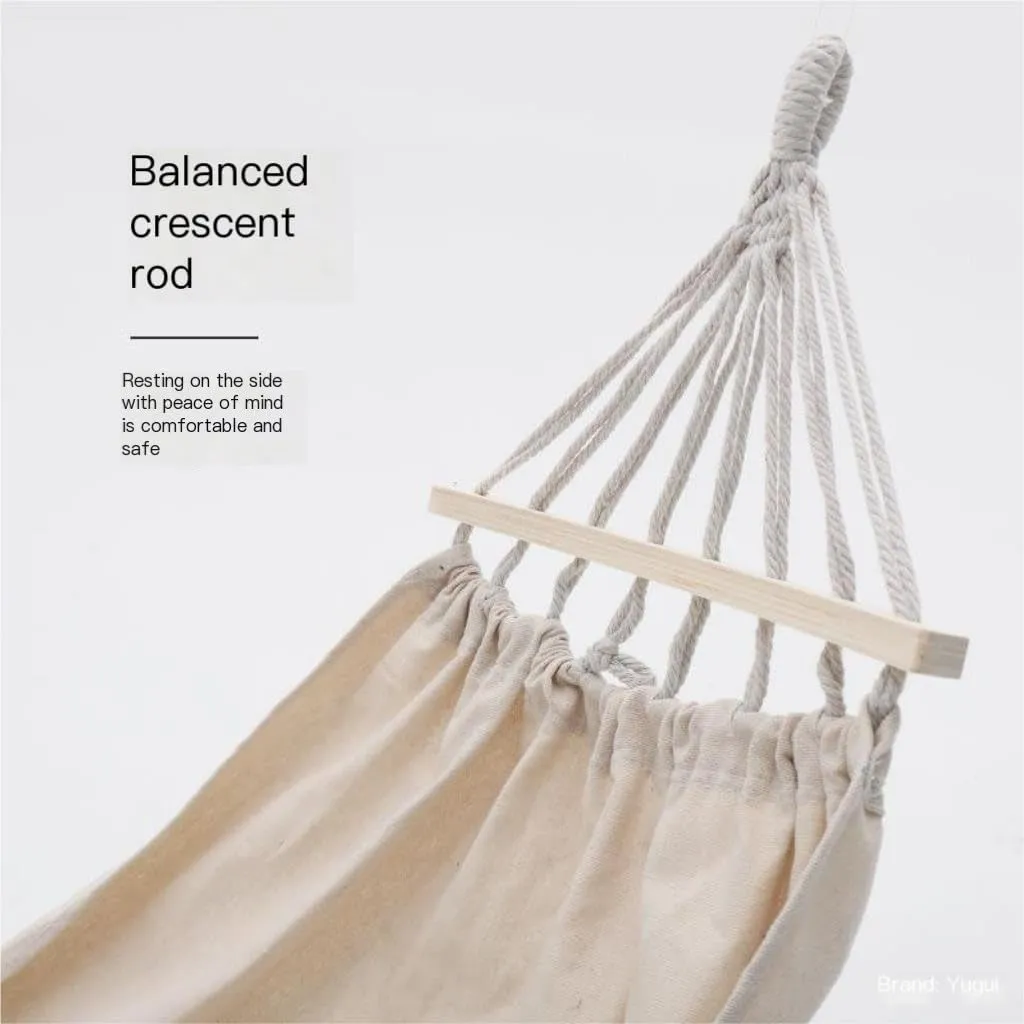 Hammock Double Hammock Outdoor Camping Swing Camping Single Double Adult Sleeping Anti-Rollover Thickened Hanging Chair Hammock Outdoor(White,Small)