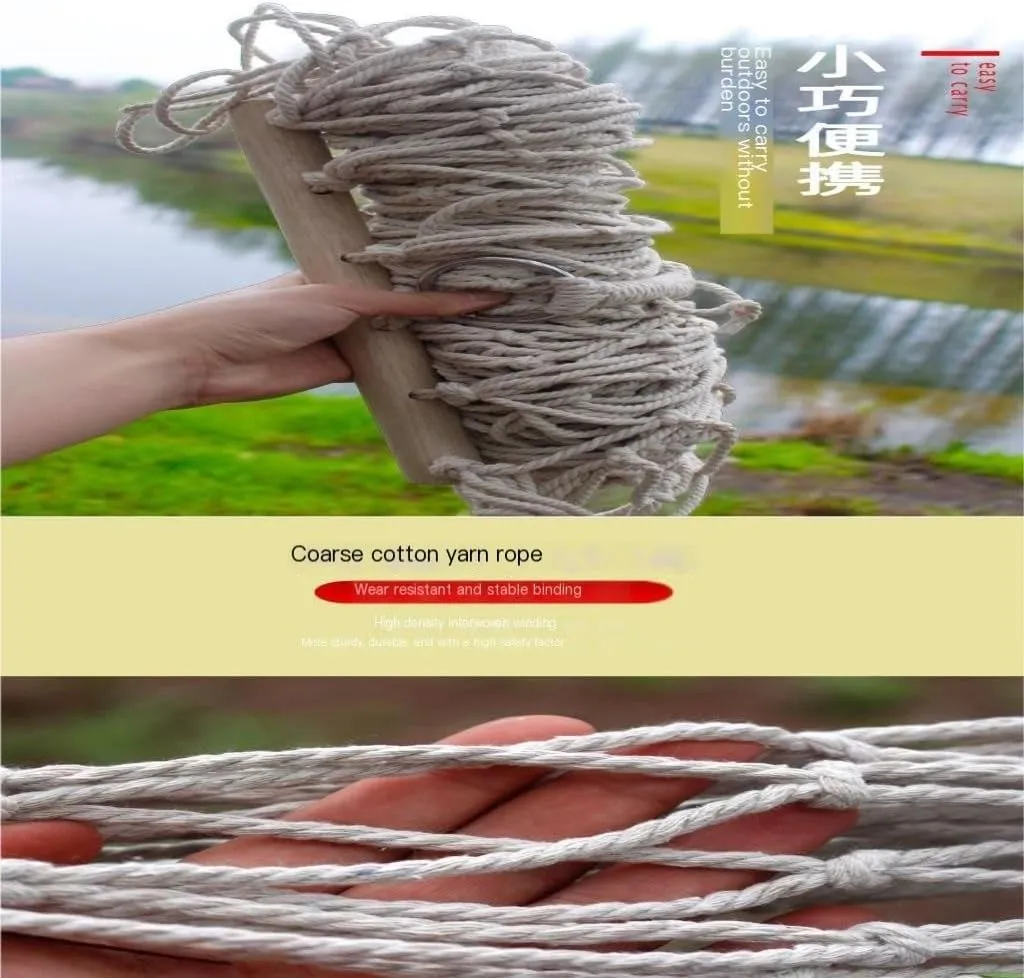 Hammock Double Hammock Outdoor Swing Hanging Chair Dormitory Bedroom Anti-Rollover Sling Swing Bed Sleeping Net Swing Hammock Outdoor(A)