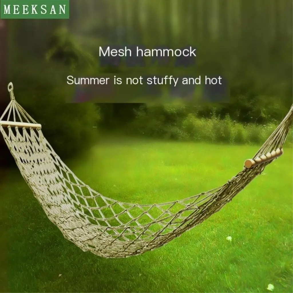 Hammock Double Hammock Outdoor Swing Hanging Chair Dormitory Bedroom Anti-Rollover Sling Swing Bed Sleeping Net Swing Hammock Outdoor(A)
