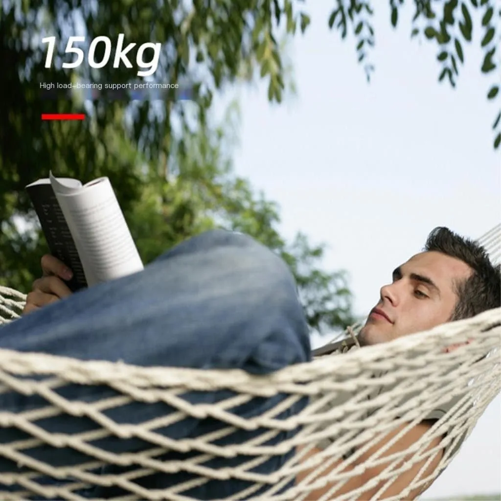 Hammock Double Hammock Outdoor Swing Hanging Chair Dormitory Bedroom Anti-Rollover Sling Swing Bed Sleeping Net Swing Hammock Outdoor(A)