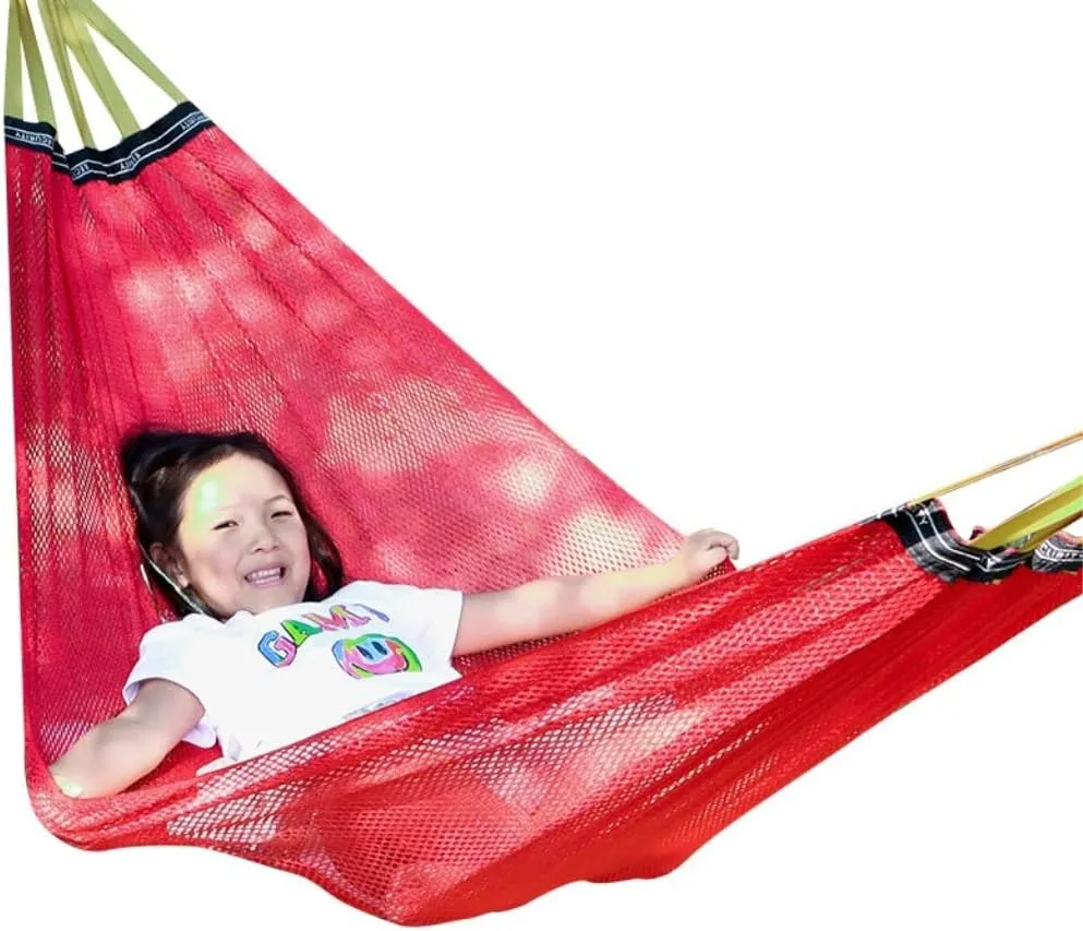 Hammock Double Ice Silk Hammock Outdoor Thickened Fine Mesh Single and Double Anti-Rollover Hanging Chair Camping Courtyard Hammock Outdoor(Purple,A)
