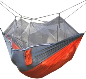 Hammock Double Outdoor Camping Mosquito Net Hammock Nylon Parachute Cloth Hammock with Mosquito Net Outdoor Swing Hammock Hammock Outdoor(A)