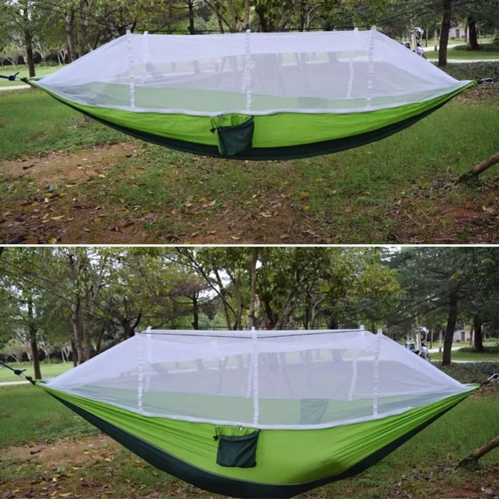 Hammock Double Outdoor Camping Mosquito Net Hammock Nylon Parachute Cloth Hammock with Mosquito Net Outdoor Swing Hammock Hammock Outdoor(A)