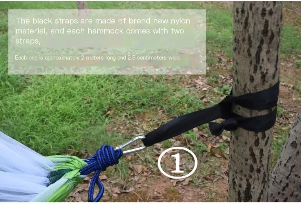 Hammock Double Outdoor Camping Outdoor Mosquito Net Hammock Double 210T Nylon Anti-Mosquito Parachute Cloth Air Camping Tent Hammock Outdoor(Green)