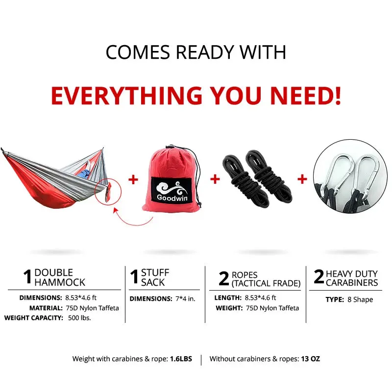Hammock Nylon Camping Survival garden hunting Leisure Travel Double Person Portable Parachute Hammocks