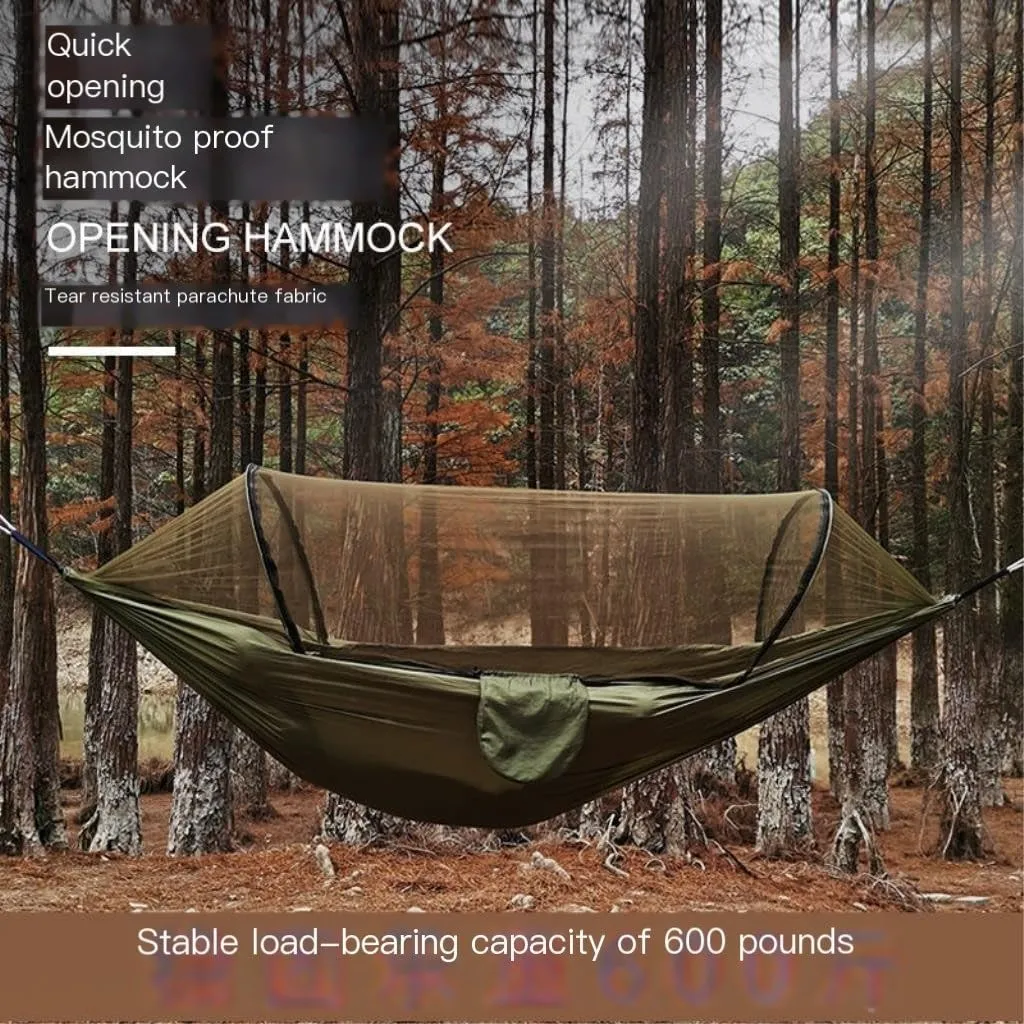 Hammock Outdoor Hammock Camping Anti-Rollover with Mosquito Net Camping Sleeping Swing Magical Double Portable Hammocks for Outside(Blue,Medium)