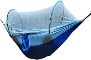 Hammock Outdoor Hammock Camping Anti-Rollover with Mosquito Net Camping Sleeping Swing Magical Double Portable Hammocks for Outside(Blue,Medium)