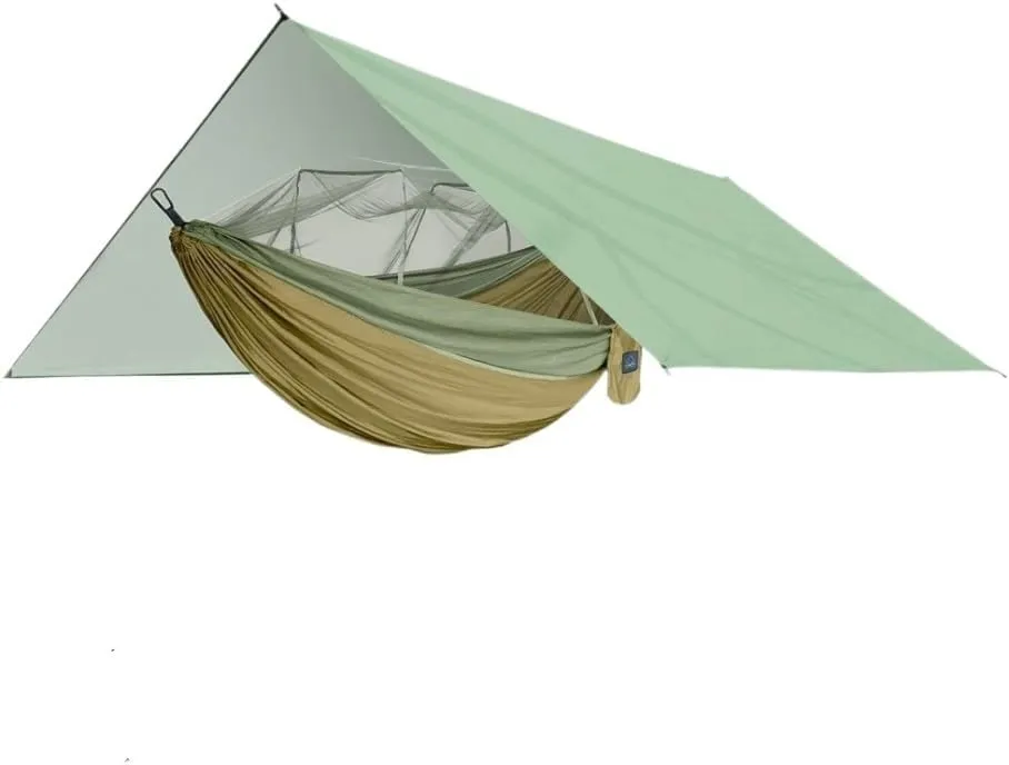 Hammock Outdoor Mosquito Net Hammock Anti-Mosquito Canopy Tent Set Waterproof Portable Sunshade Camping Outdoor Hammocks for Outside(Yellow,Small)