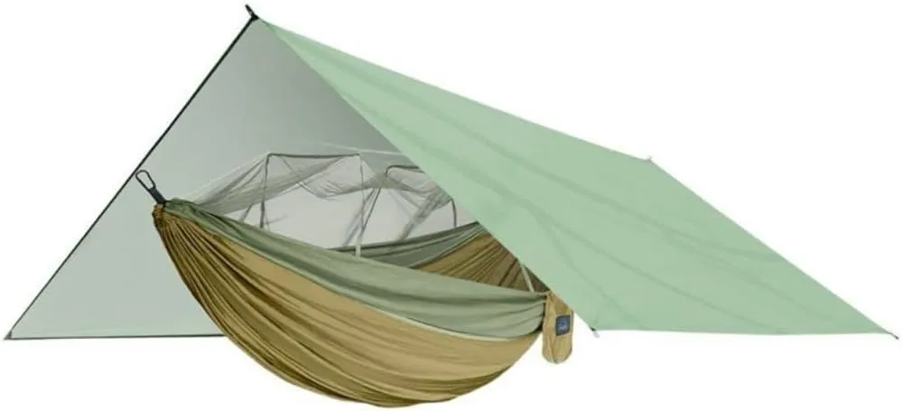 Hammock Outdoor Mosquito Net Hammock Anti-Mosquito Canopy Tent Set Waterproof Portable Sunshade Camping Outdoor Hammocks for Outside(Yellow,Small)