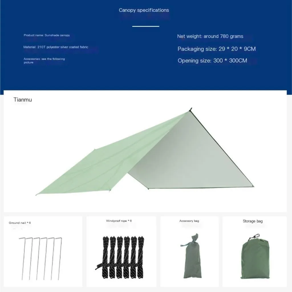 Hammock Outdoor Mosquito Net Hammock Anti-Mosquito Canopy Tent Set Waterproof Portable Sunshade Camping Outdoor Hammocks for Outside(Yellow,Small)