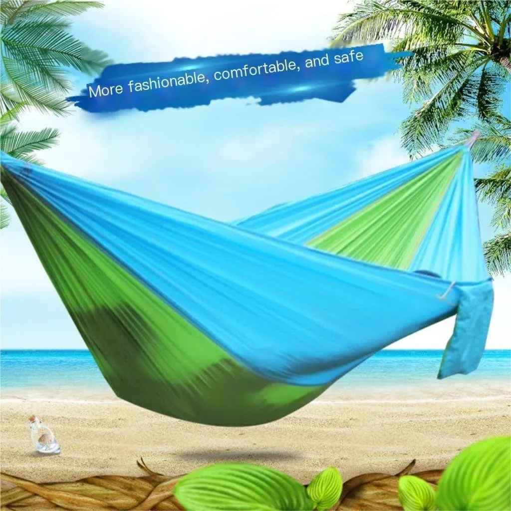 Hammock Outdoor Single Double Parachute Cloth Hammock Outdoor Light Breathable Swing Chair Portable Camping Hammock Hammocks for Outside(Yellow)