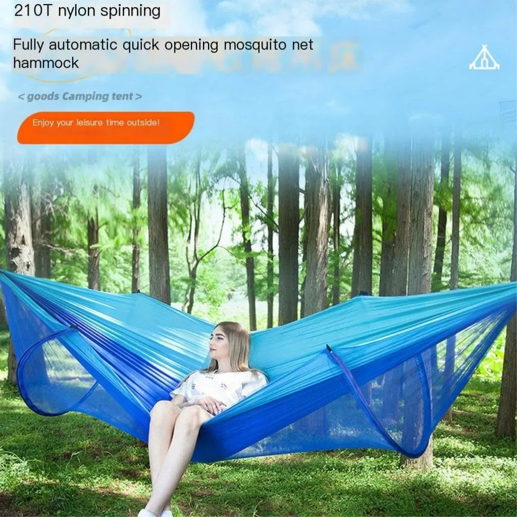 Hammocks Anti-Mosquito Outdoor Hammock Double Anti-Rollover Insect-Proof Hammock Camping Portable Hanging Hammock Camping Hammocks(C,260 * 140cm)