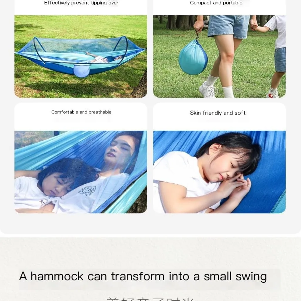 Hammocks Hammock Outdoor Anti-Mosquito and Insect-Proof Portable Swing Outdoor Camping Camping with Mosquito Net Cute Camping Hammocks(Green,2)