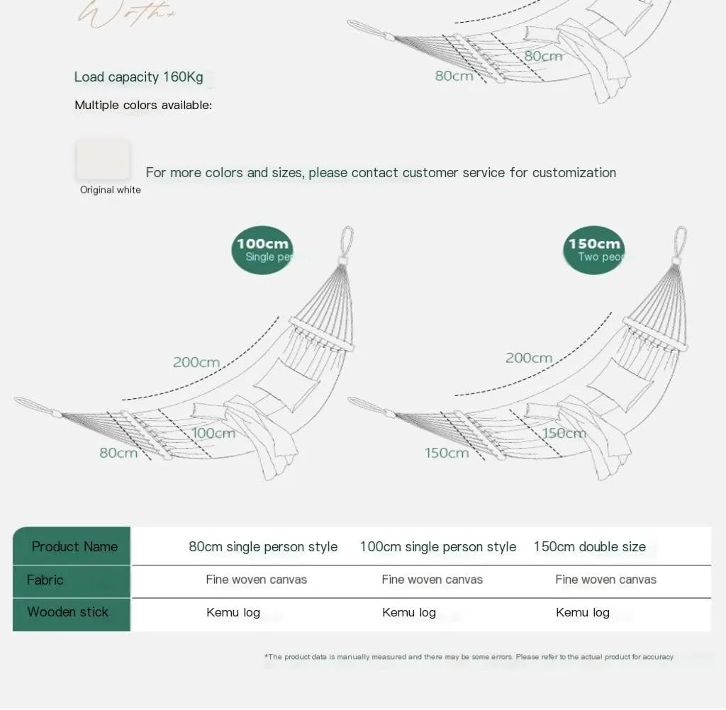 Hammocks Hammock Outdoor Single Double Anti-Rollover Portable Camping Outdoor Detachable and Washable Hanging Chair Camping Hammocks(B)