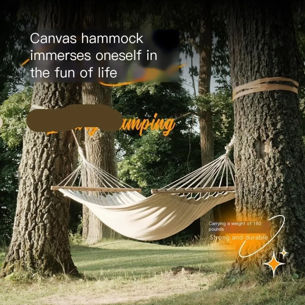 Hammocks Hammock Outdoor Single Double Anti-Rollover Portable Camping Outdoor Detachable and Washable Hanging Chair Camping Hammocks(B)