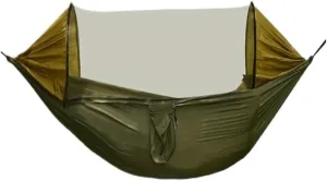 Hamock Automatic Quick-Opening Portable Mosquito Net Nylon Hammock Nylon Cloth Strut Outdoor Anti-Mosquito Hammock Hanmock(Green)