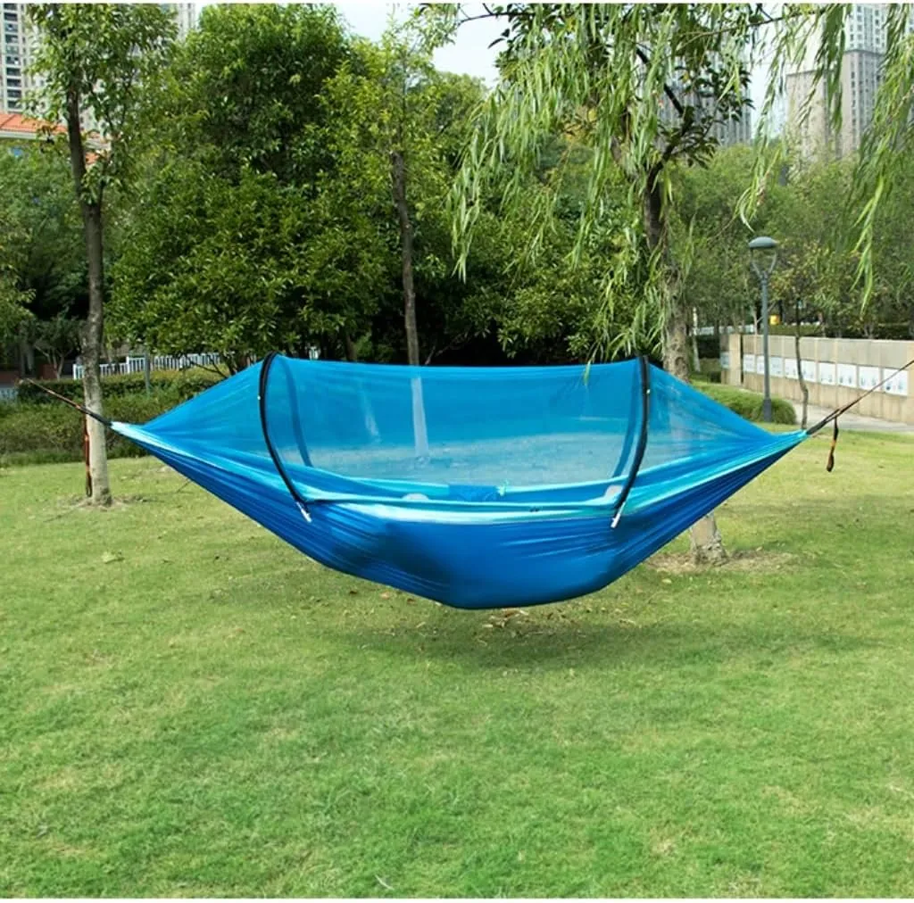 Hamock Hammock Automatic Quick Opening Anti-Mosquito and Anti-Rollover Double Portable Swing with Mosquito Net Hanmock(Rood)