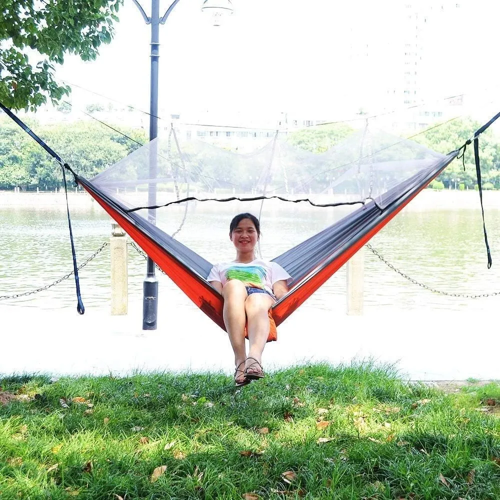 Hamocks Portable Hanging Bed Outdoor Camping Hammock with Mosquito Net Sleeping Swing Strong Load Bearing Fashion