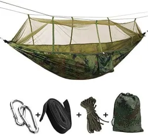 Hamocks Portable Outdoor Camping Hammock with Mosquito Net High Strength Parachute Hanging Bed Sleeping Swing Easy to Store