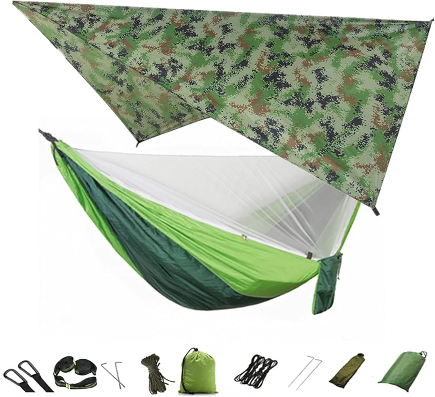 Hanging ?Chair Swing Camping Hammock, Portable Travel Hammock with Net and Rainfly, Tree Light Hammock Tent for Outdoor Backyard Hiking Hammock