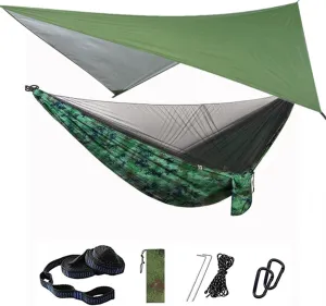 Hanging ?Chair Swing Camping Hammock, Portable Travel Hammock with Net and Rainfly, Tree Light Hammock Tent for Outdoor Backyard Hiking Hammock
